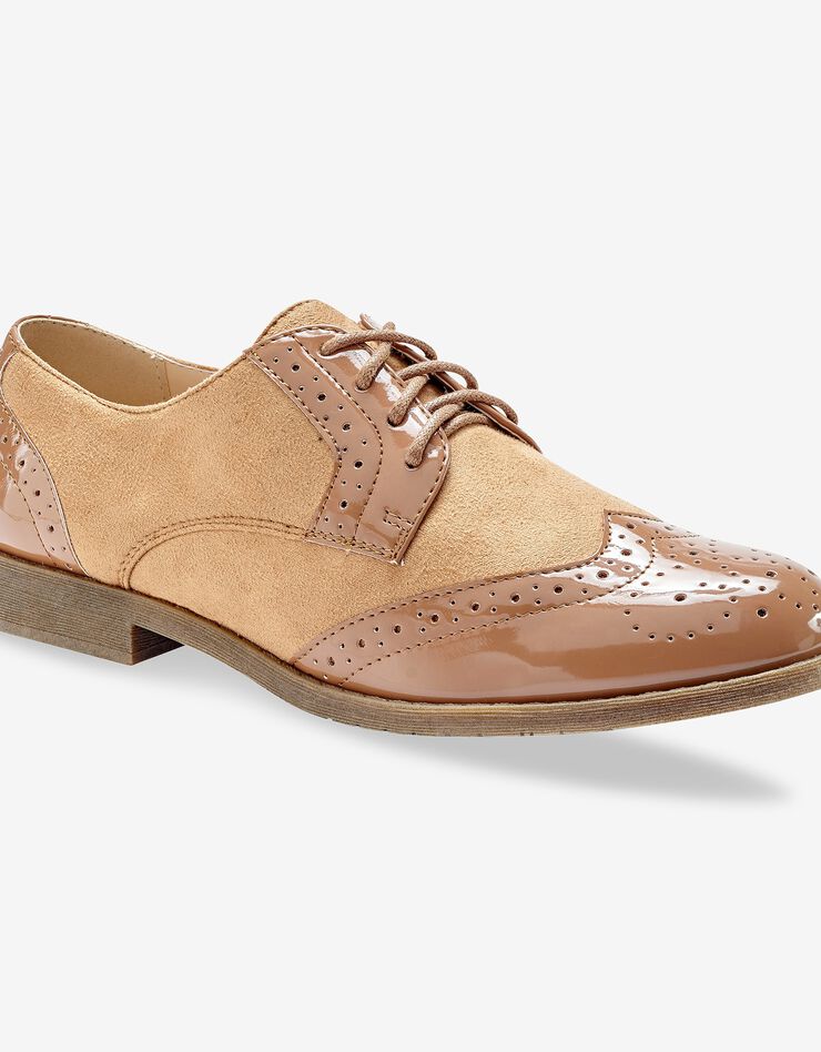 Derbies vernis bi-matière (beige foncé) Derbies vernis bi-matière (beige foncé)