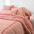 Linge de lit Faustine imprim&eacute; rayures et brod&eacute; - coton 57 fils/cm&sup2; (potiron)