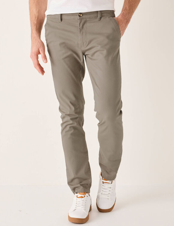 Pantalon chino élastiqué côtés - entrej. 82 cm (taupe)