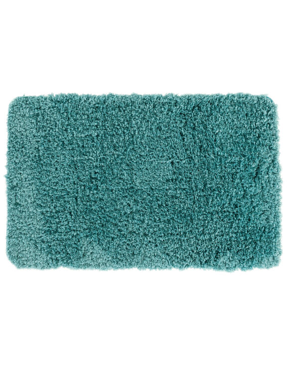 Tapis de bain uni moelleux microfibre (lagon)