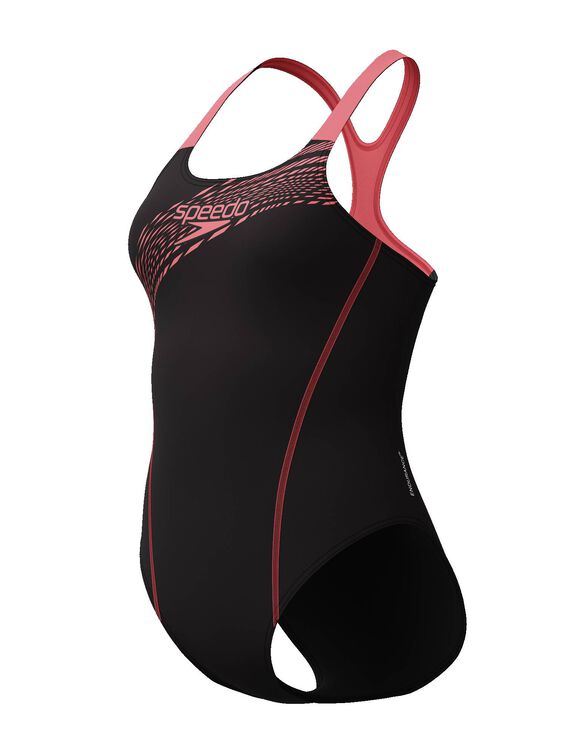 Maillot de bain 1 pièce Medley (noir / corail)