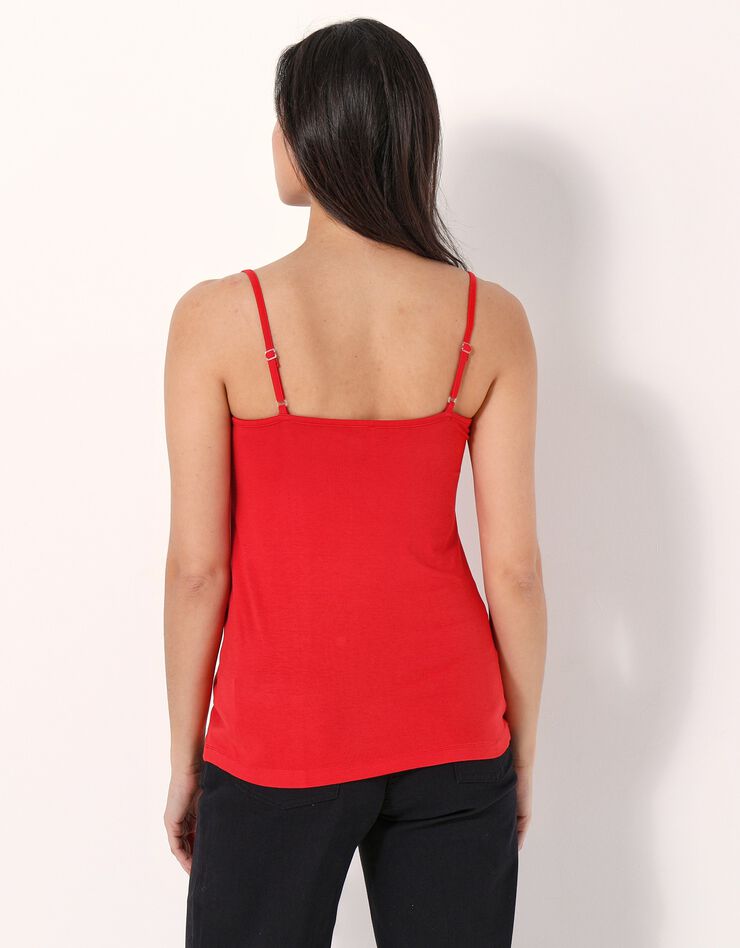 Débardeur dentelle fines bretelles  (rouge)