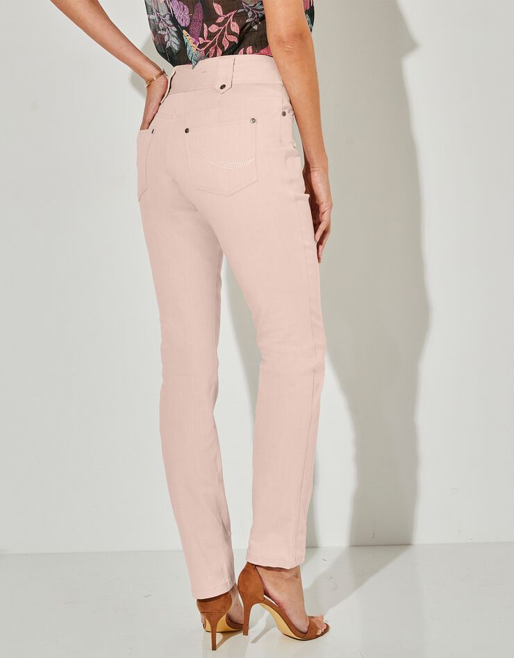 Pantalon droit taille haute effet denim - petite stature (beige rosé) Pantalon droit taille haute effet denim - petite stature (beige rosé)