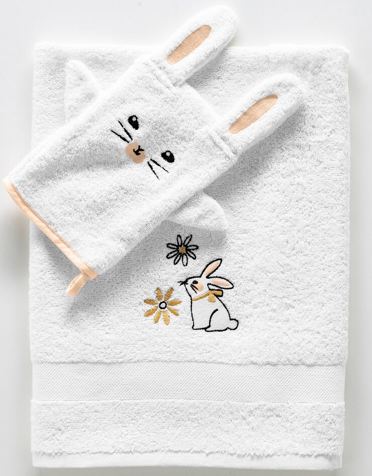 Collection éponge brodée lapin coton - 380 g/m² (blanc) Collection éponge brodée lapin coton - 380 g/m² (blanc)