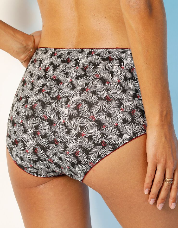 Culotte maxi coton imprimée "feuilles" - lot de 4 (bordeaux / rose poudré) Culotte maxi coton imprimée "feuilles" - lot de 4 (bordeaux / rose poudré)