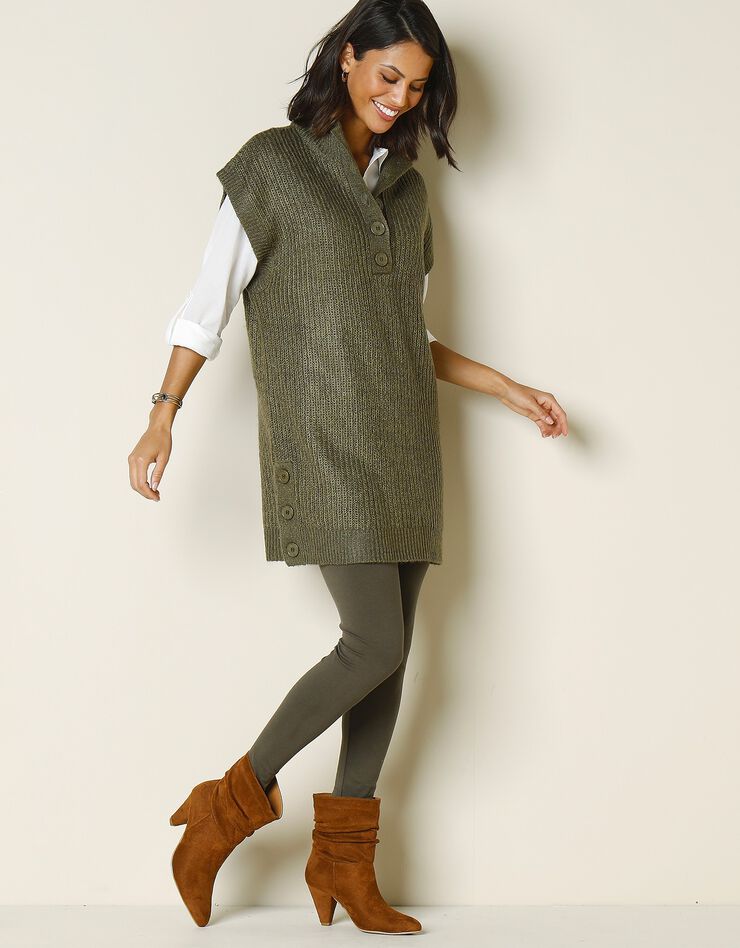 Pull-tunique sans manches, toucher doux (bronze) Pull-tunique sans manches, toucher doux (bronze)
