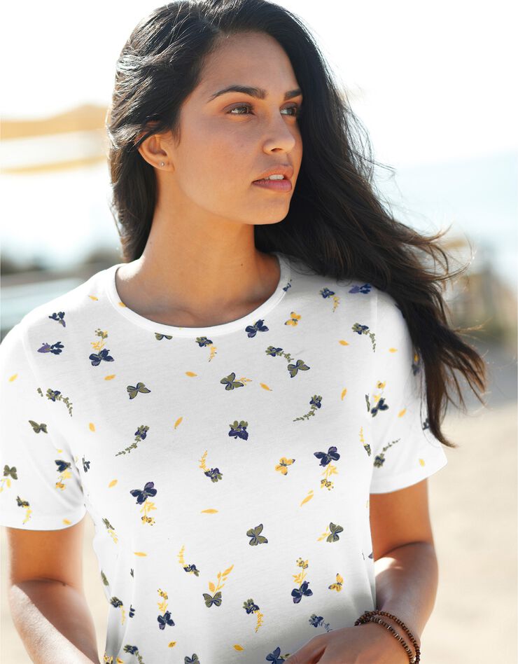 Tee-shirt imprimé manches courtes (blanc) Tee-shirt imprimé manches courtes (blanc)