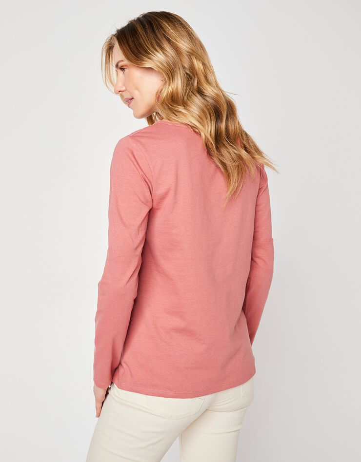 Tee-shirt manches longues, empiècement broderie anglaise (terracotta) Tee-shirt manches longues, empiècement broderie anglaise (terracotta)