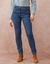 Jean slim taille haute, coupe raccourcie (stone)