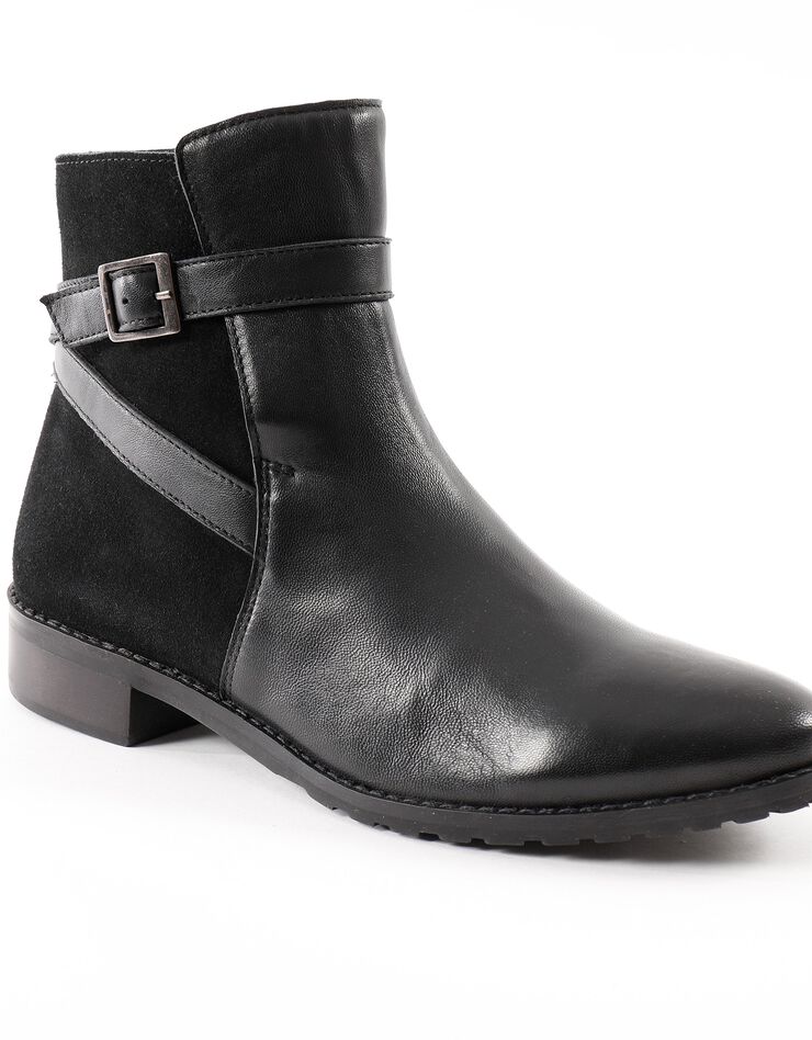 Boots en cuir esprit motardes (noir) Boots en cuir esprit motardes (noir)