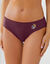 Culotte coton forme midi unie brod&eacute;e - lot de 3 (prune)