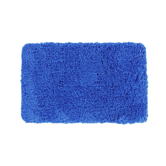 Tapis de bain uni moelleux microfibre (bleu dur)