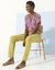 Pantalon fuselé fluide, lin-coton (vert mousse)