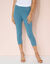 Legging 3/4 taille haute, ventre plat (bleu paon)
