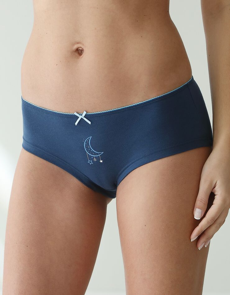Shorty coton imprimé "cosmic" - lot de 4 (bleu) Shorty coton imprimé "cosmic" - lot de 4 (bleu)