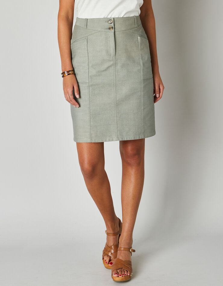 Jupe droite, twill (kaki) Jupe droite, twill (kaki)
