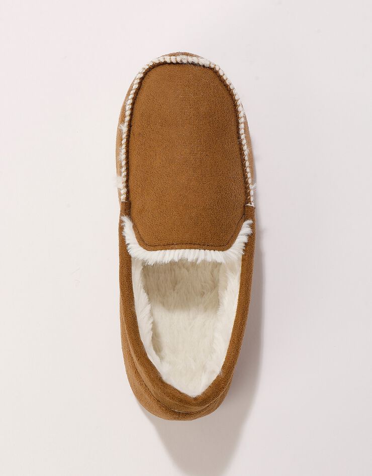 Pantoufles fourrées style mocassin (beige foncé) Pantoufles fourrées style mocassin (beige foncé)