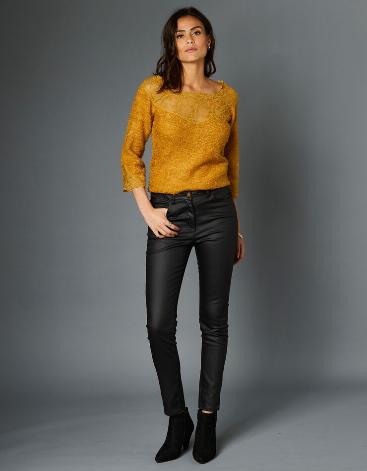 Pantalon enduit fuselé (noir) Pantalon enduit fuselé (noir)