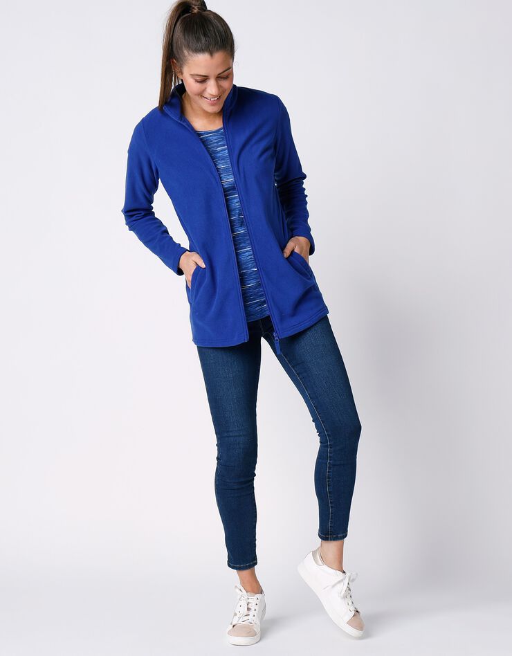 Veste polaire zippée manches longues (bleu dur) Veste polaire zippée manches longues (bleu dur)
