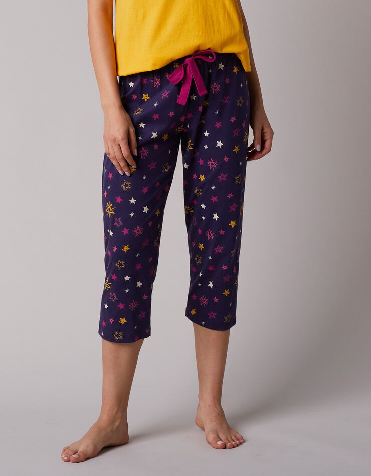 Pantacourt de pyjama imprimé étoiles Estrella - coton (marine)