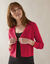 Gilet boléro, maille côtelée (rouge)