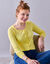 Cardigan boutonné col rond uni (jaune pâle)