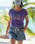 T-shirt imprimé placé "papillon" (violet)