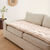 Long coussin de canap&eacute; broderie fantaisie (naturel)