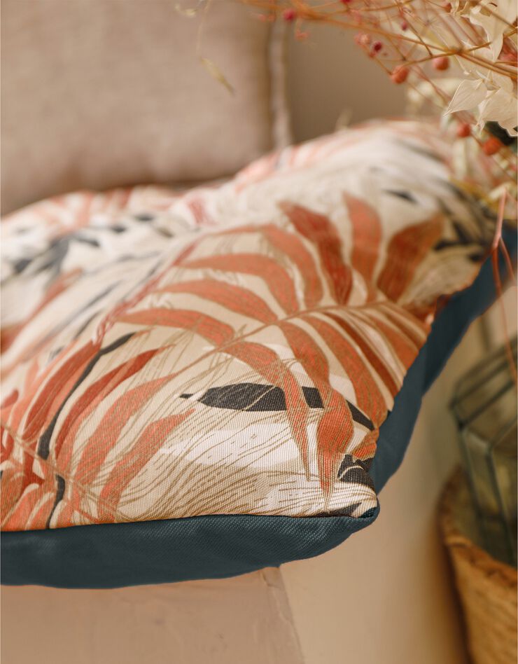 Long coussin de sol imprimé feuillage (rose / terracotta) Long coussin de sol imprimé feuillage (rose / terracotta)