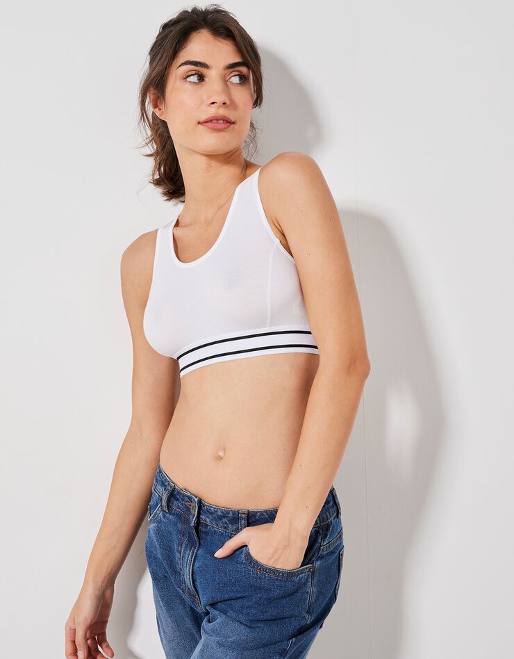Brassière sport sans armatures - lot de 2 (blanc + noir) Brassière sport sans armatures - lot de 2 (blanc + noir)