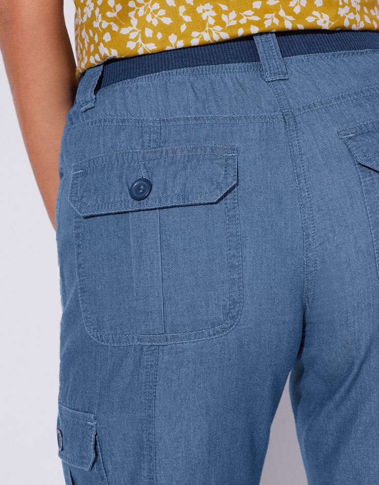 Pantacourt denim ceinture maille (stone) Pantacourt denim ceinture maille (stone)