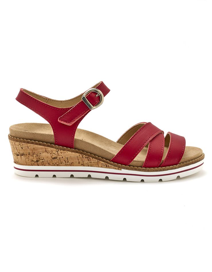Sandales cuir brides croisées (rouge) Sandales cuir brides croisées (rouge)