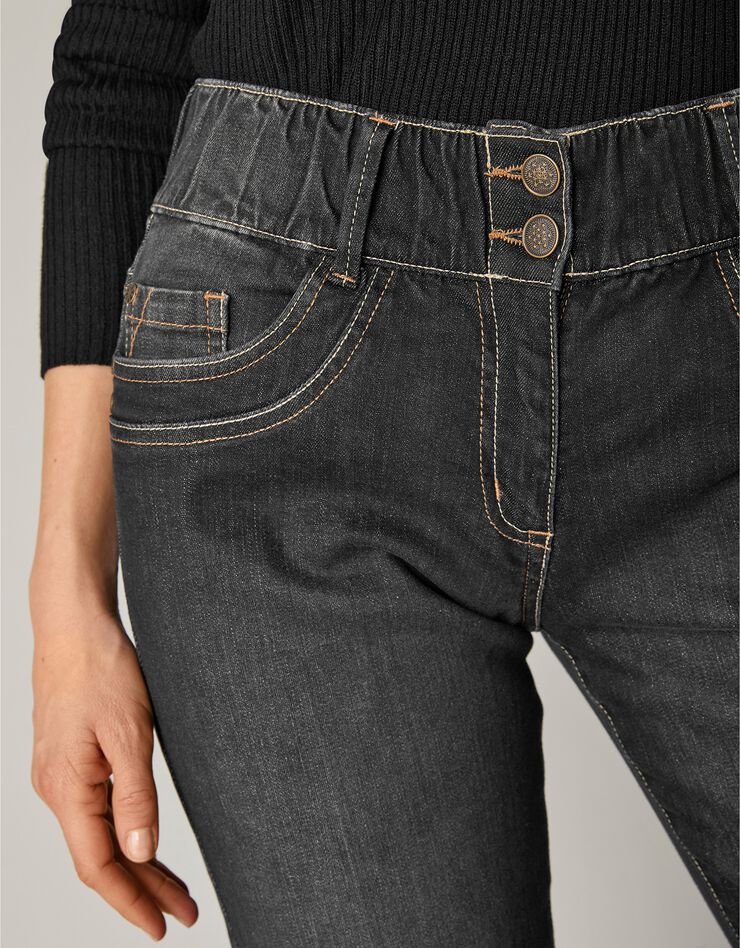 Jean mom taille élastiquée stretch (black)
