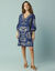 Robe évasée Spécial Petites, imprimé bicolore (indigo)