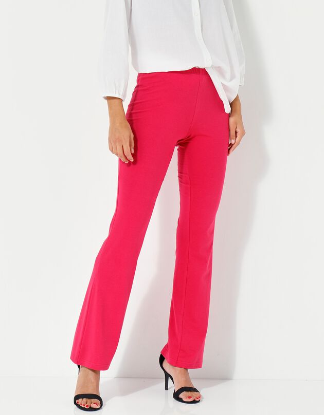 Legging bootcut uni, taille élastiquée (fuchsia)