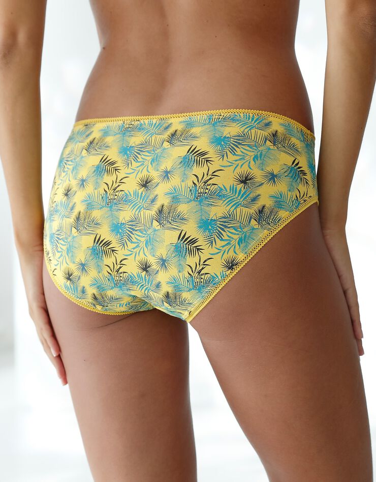 Culotte coton forme midi imprimé motif "Ara" assortis – Lot de 4 - (émeraude / jaune) Culotte coton forme midi imprimé motif "Ara" assortis – Lot de 4 - (émeraude / jaune)