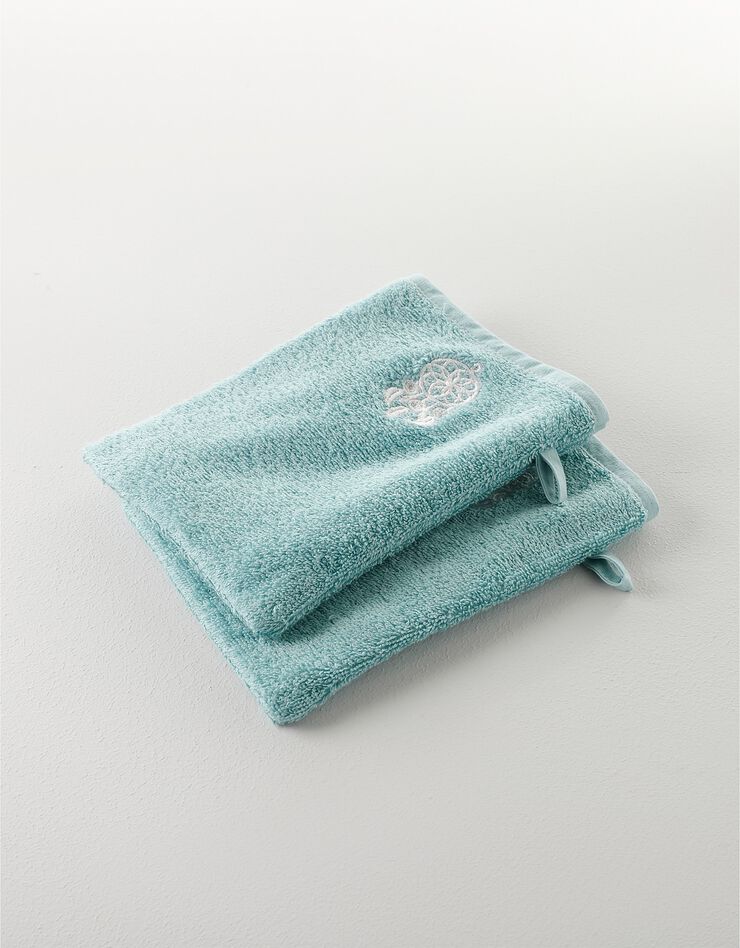 Éponge coton broderie attrape rêves - 420g/m² (vert d'eau) Éponge coton broderie attrape rêves - 420g/m² (vert d'eau)