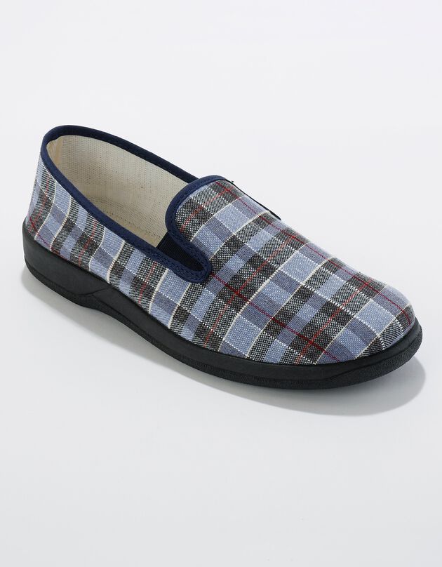 Pantoufles sans-gêne grande largeur (bleu)