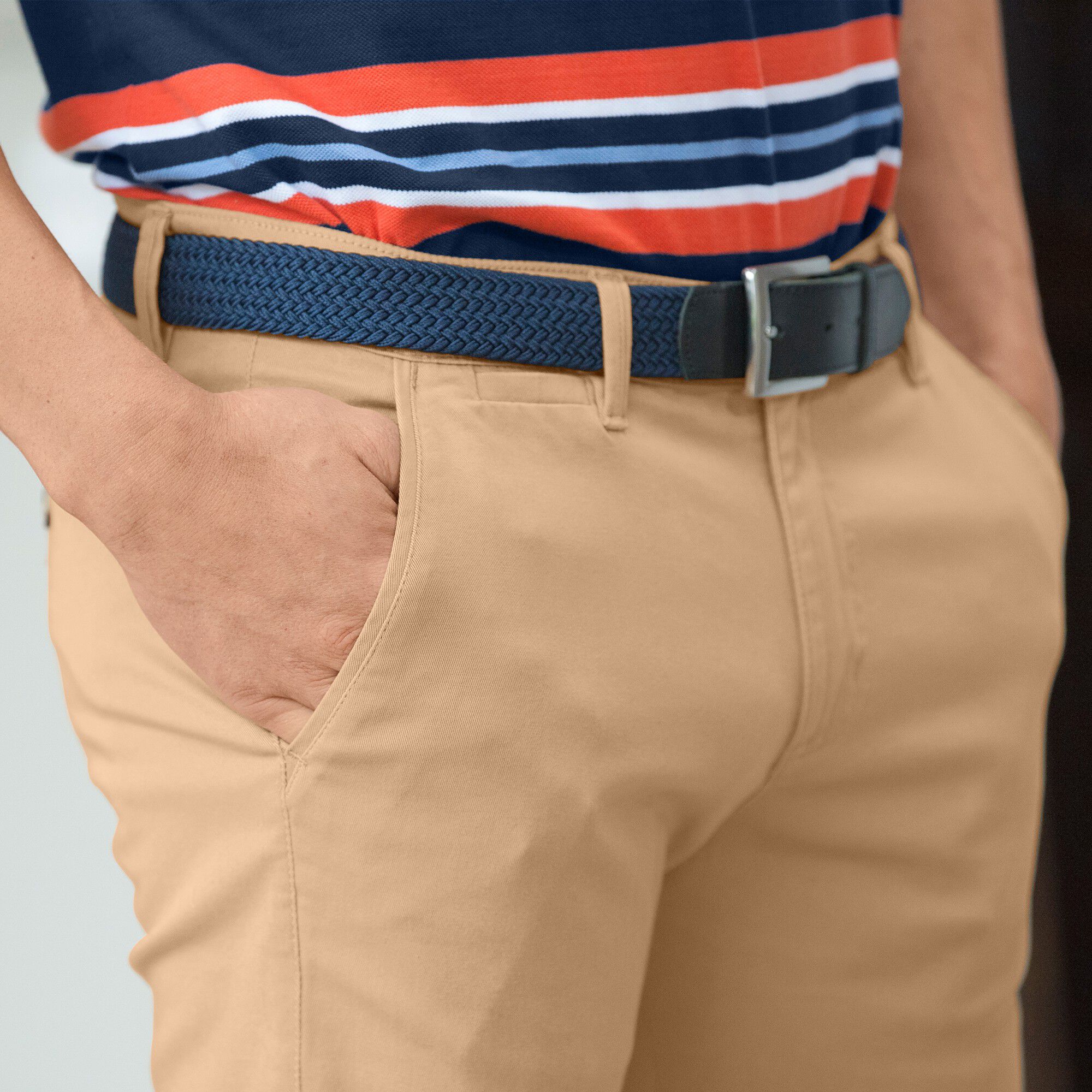 Ceinture en cuir bleu marine, simple et résistante - 1037