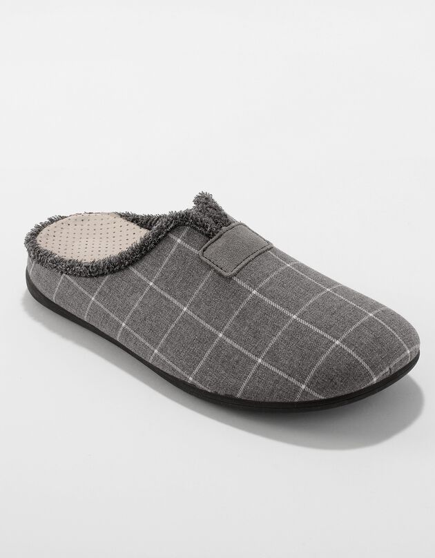 Mules carreaux semelle intérieure amovible (gris)