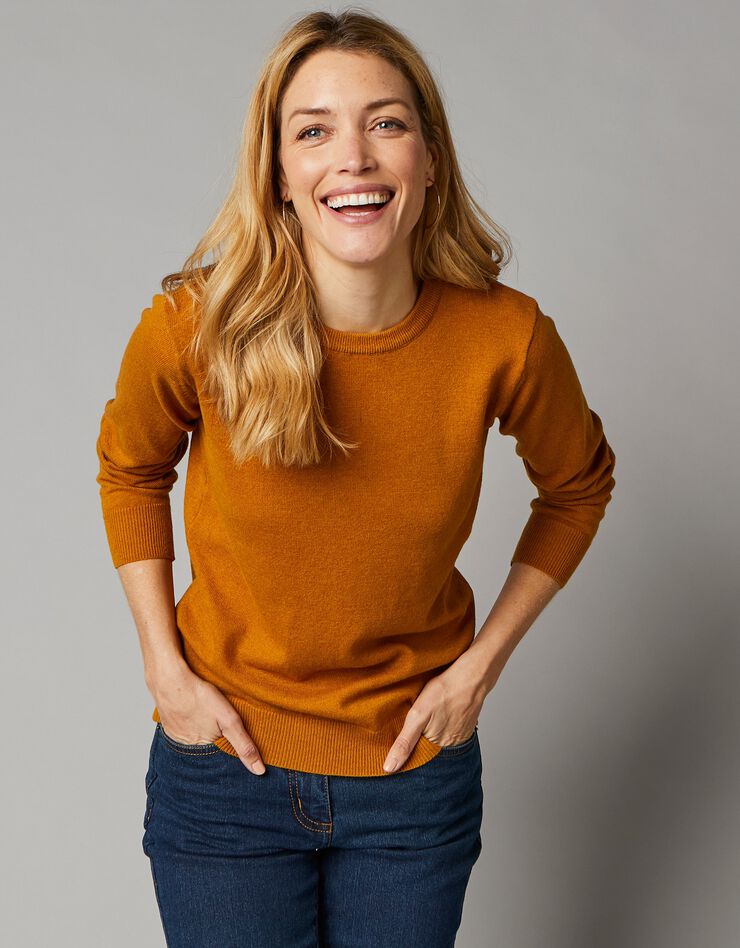 Pull col rond, laine d'agneau (ocre) Pull col rond, laine d'agneau (ocre)