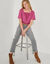 T-shirt boite brodé, manches courtes amples (figue)
