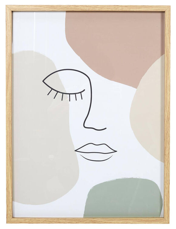 Tableau motif visage abstrait (multicolore)