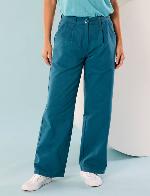 Pantalon coupe large, Spécial Petites (bleu canard)