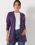 Gilet porter ouvert, maille toucher doux (aubergine)