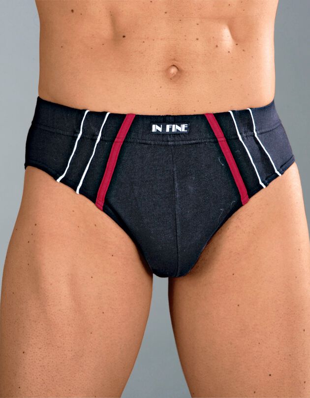 Slip taille confort - lot de 6 (marine / noir)