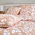 Linge de lit Chloé bicolore imprimé feuillage - en coton (melon)