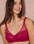Soutien-gorge minimiseur microfibre et dentelle sans armatures - lot de 2 (marine + cerise)