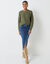 Pull col rond, maille poilue fantaisie (vert tilleul)