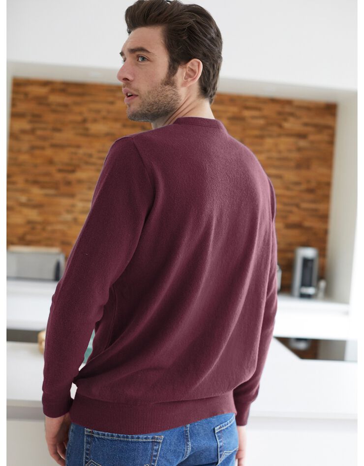 Pull uni col rond (bordeaux)